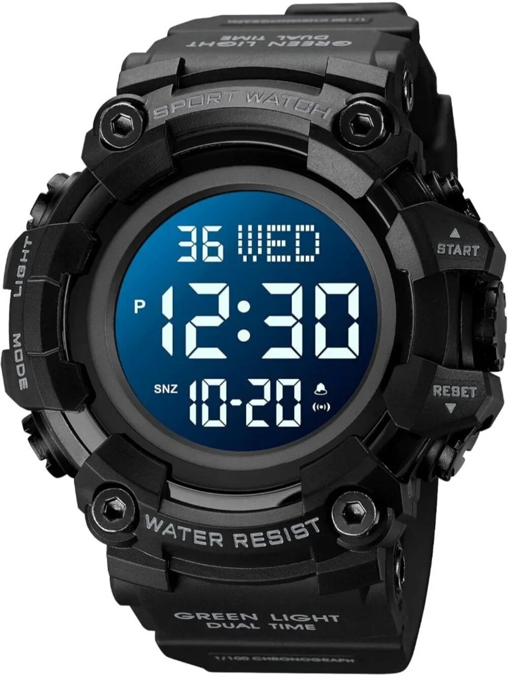 Men's Black Analog Quartz Electronic Military Multifunction LED Digital Watch